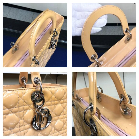 Christian Dior Cannage Lady Dior Patent Leather Tote Bag jp983-110425 - Picture 6 of 16